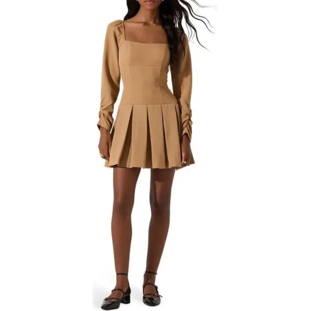 ASTR THE LABEL
Long Sleeve Pleated Mini Dress